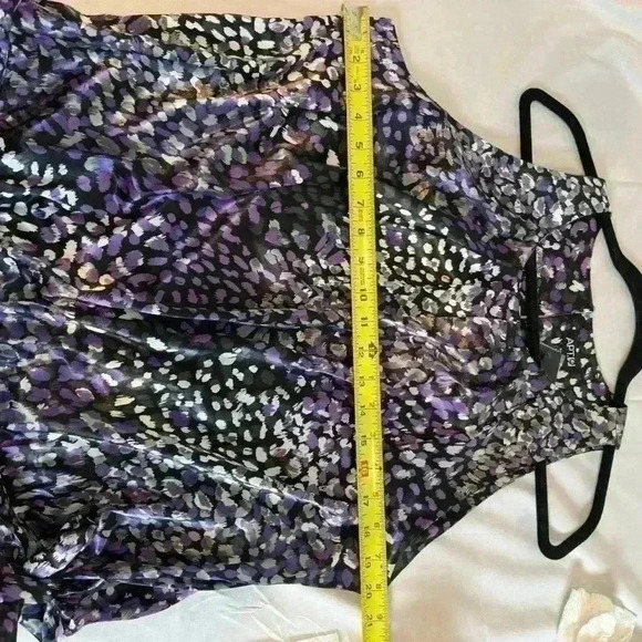 NWT - Apt 9 Purple & Black Sleeveless Blouse w/ tie bow at waist line (Size PXL) - Picture 7 of 9